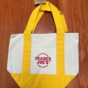 Trader Joe's - Mini Canvas Tote Bag - Yellow - Holiday 2025 - Limited Edition